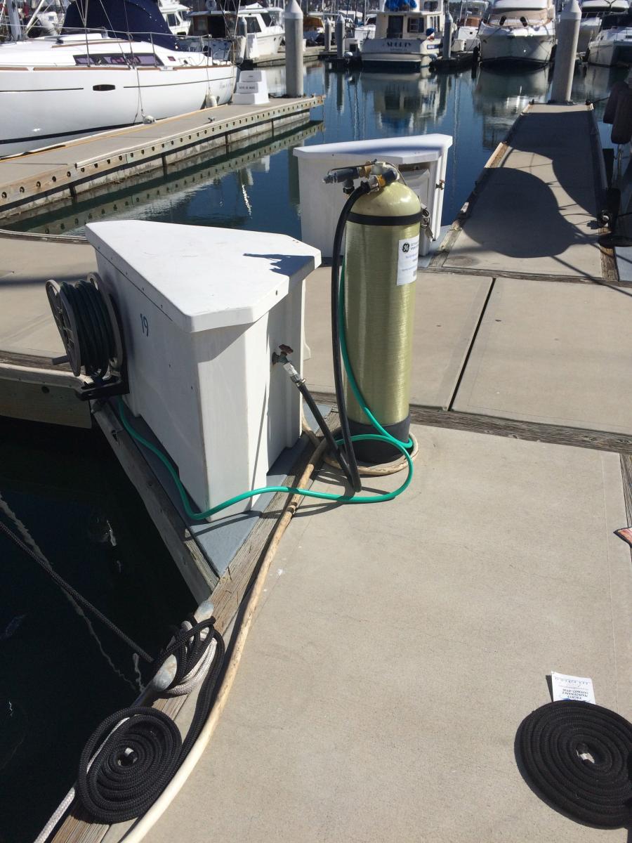 Installing a hatch on a boat. 