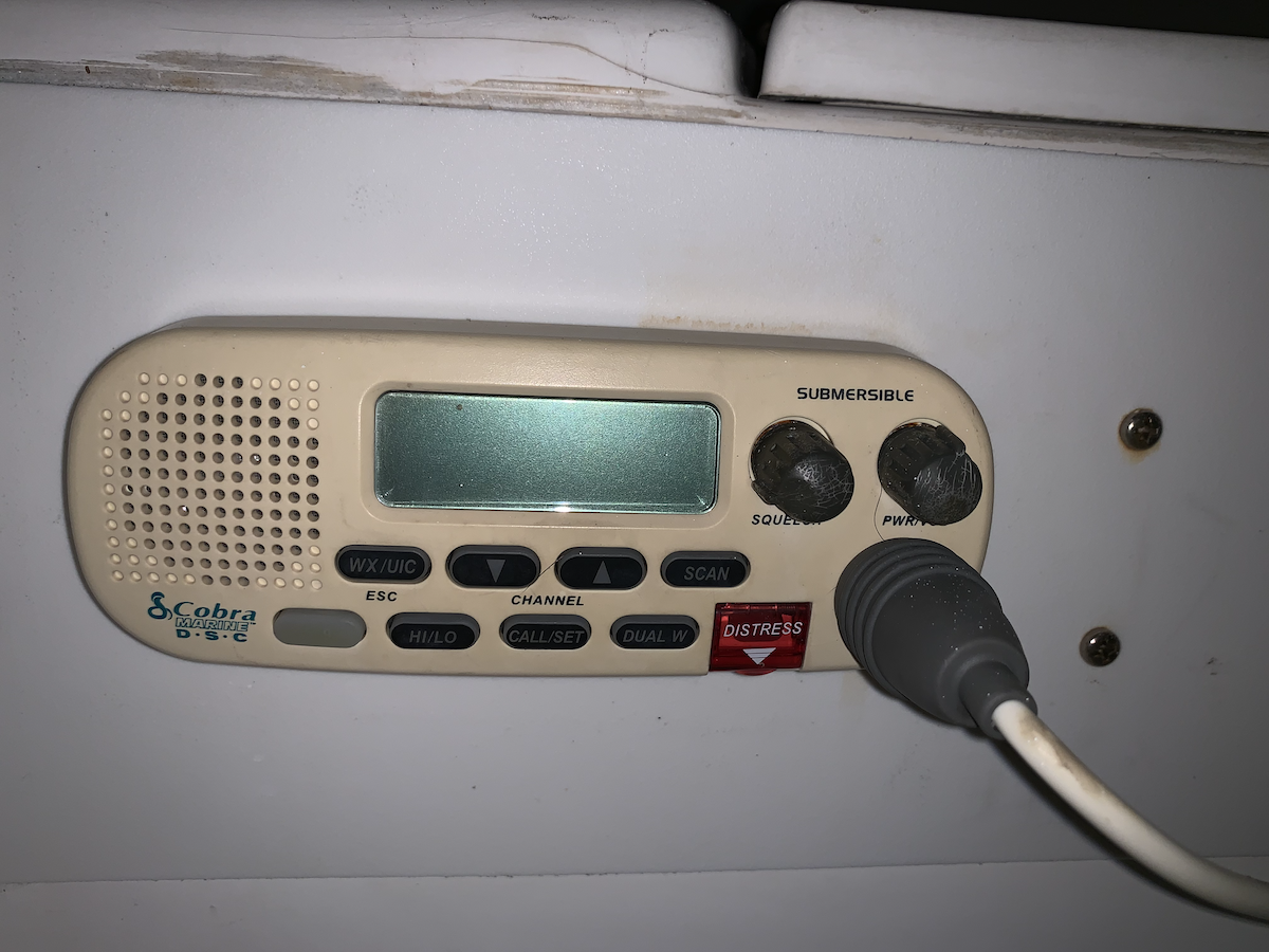 Cobra VHF radio with weather and DSC