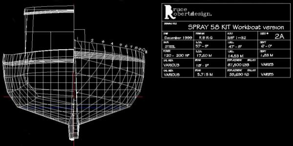 Cover sheet of the Spray 58 project by Bruce Roberts - www.galaxytrawler.com/about