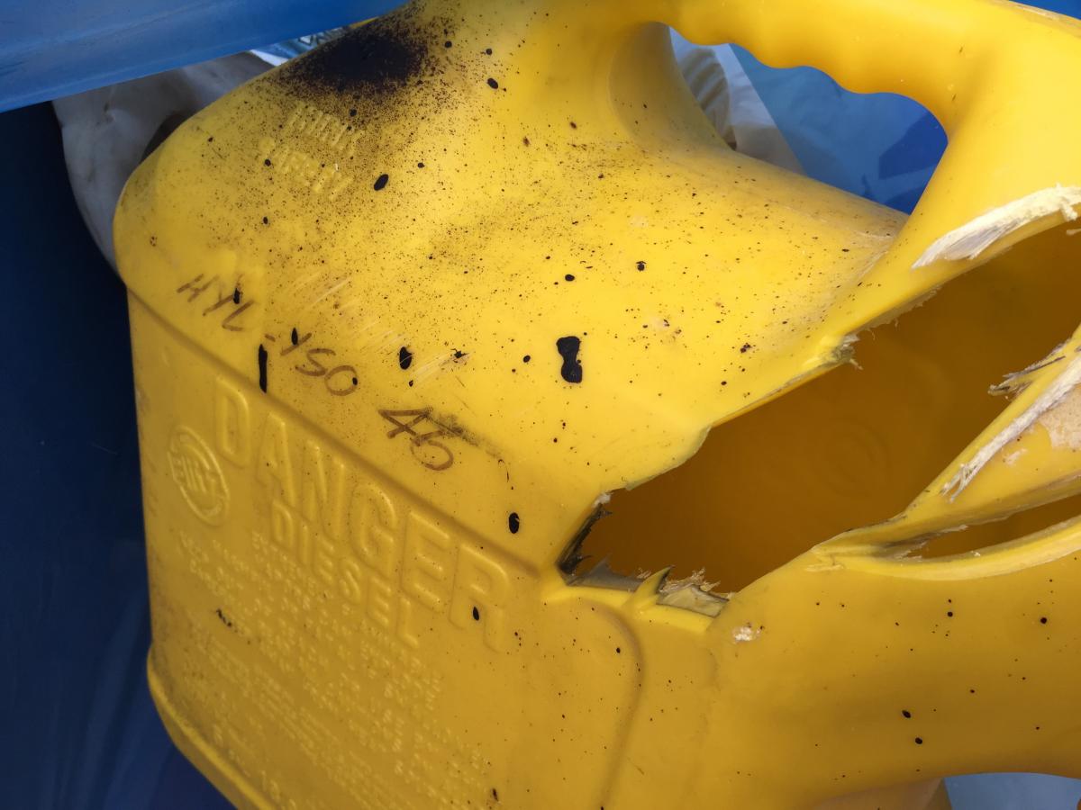 Damaged Jerry Can