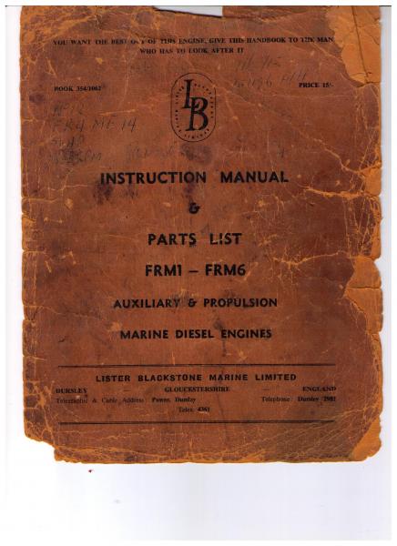 Front cover of the original manual 1964 Lister Freedom