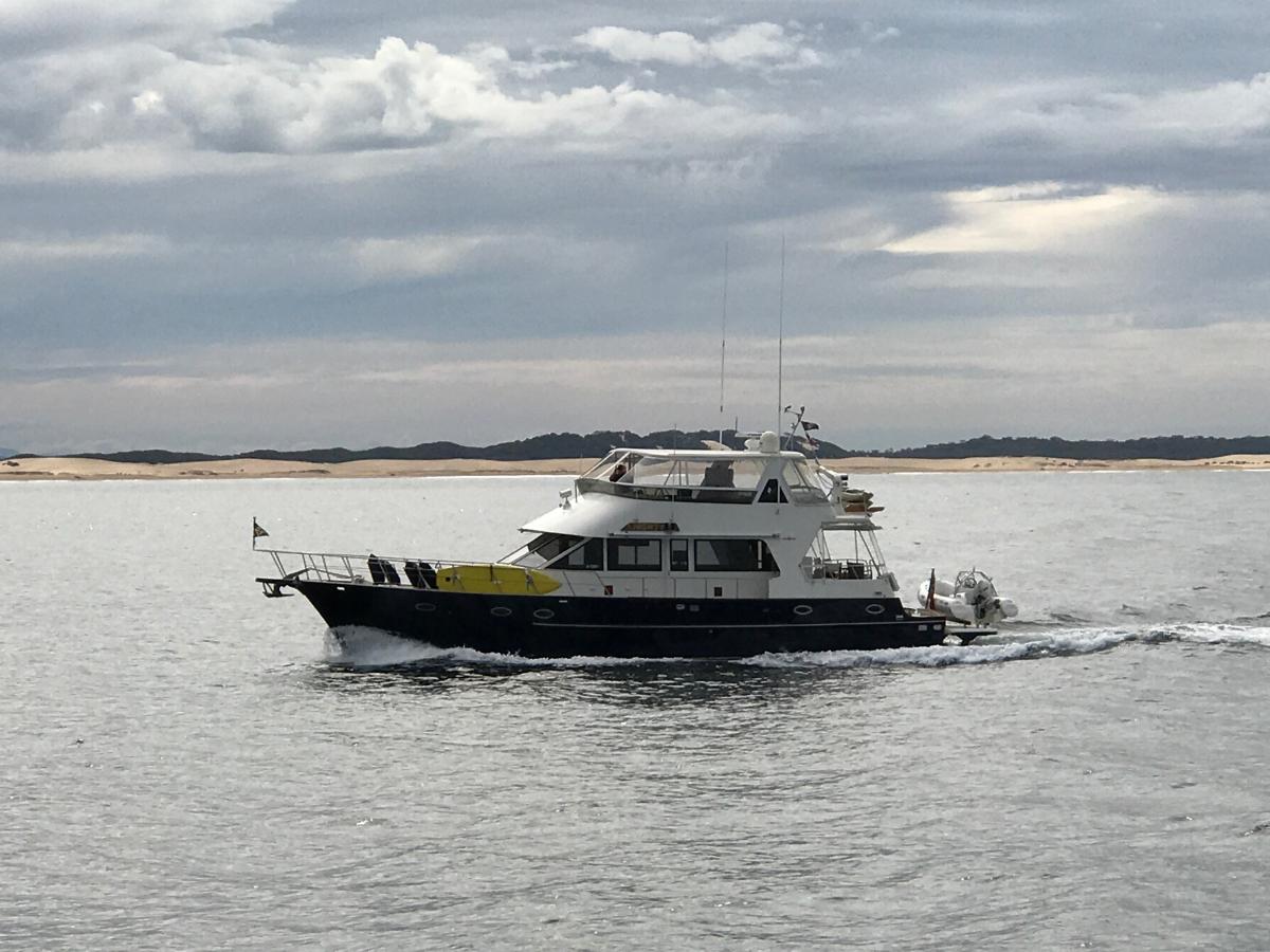 Liberty approaching Newcastle Easter 2017 phot taken by Bruce Morgan Latitude 20 Marlow 57