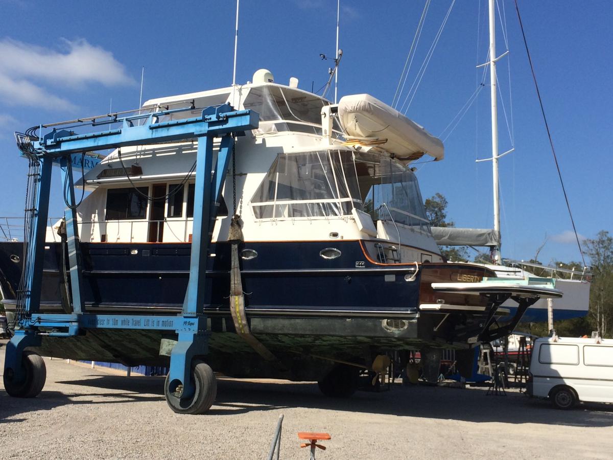 lifting her back in after platform was fitted 11.1.17