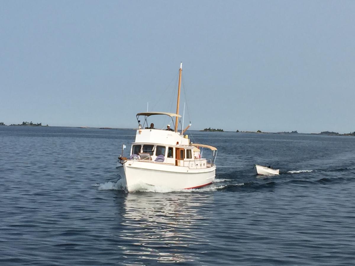 Meeting another trawler on the Small Craft Route