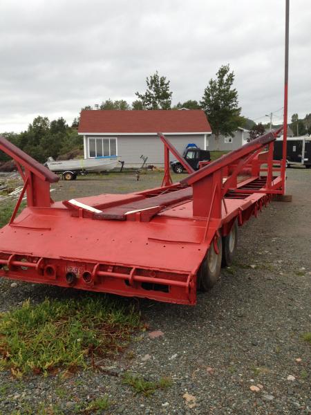 Old low-boy trailer modified for haul-out