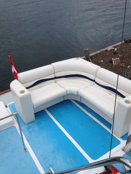 Pontoon seats installed where the tender sat to bring more people