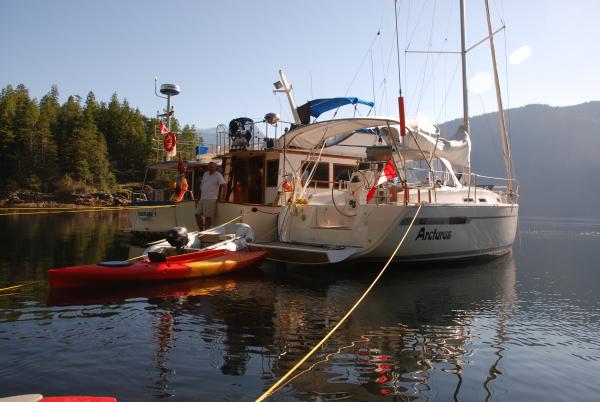 Rafted in Pendrell Sound