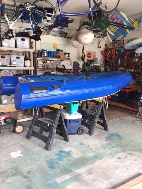 Repainted dinghy - polymarine flexithene - midnight blue