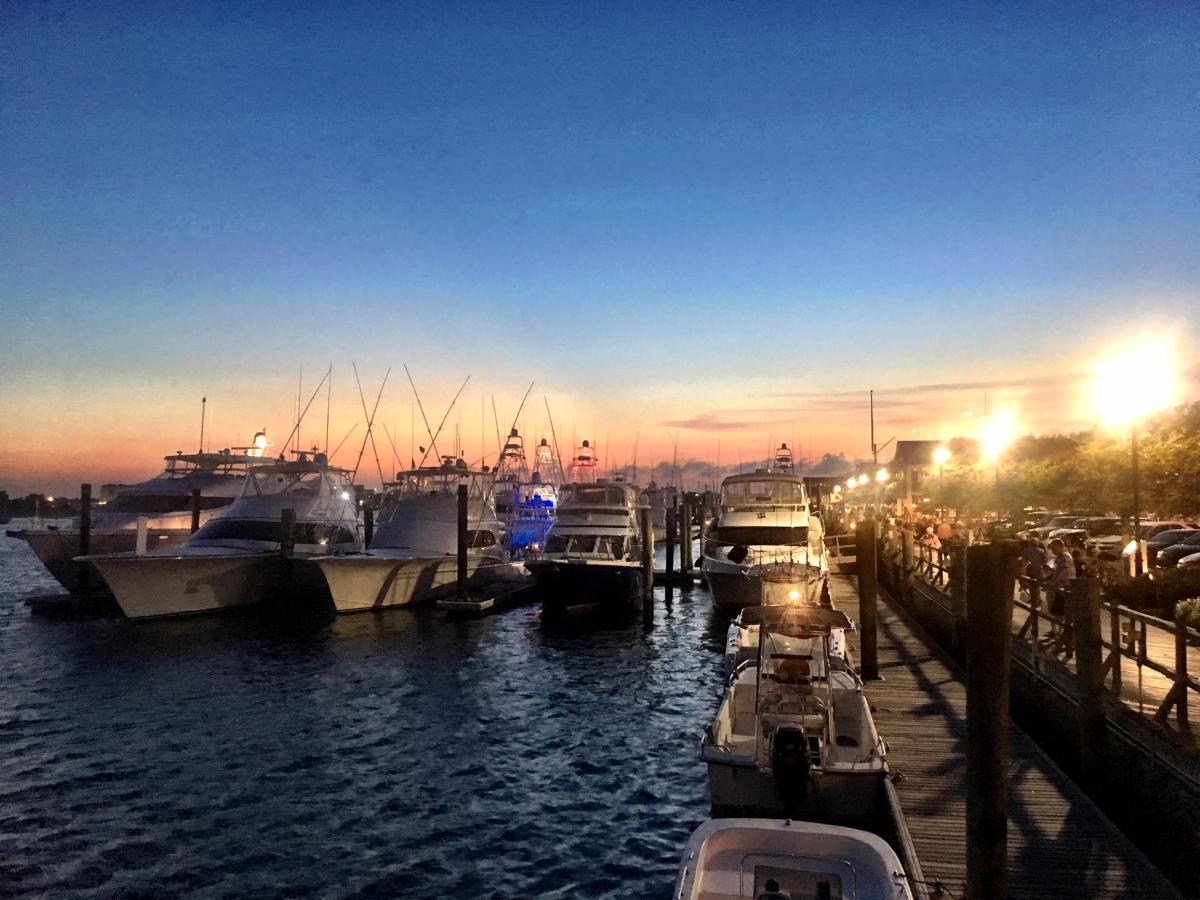 Sunset on Beaufort, NC Town Docks Marina