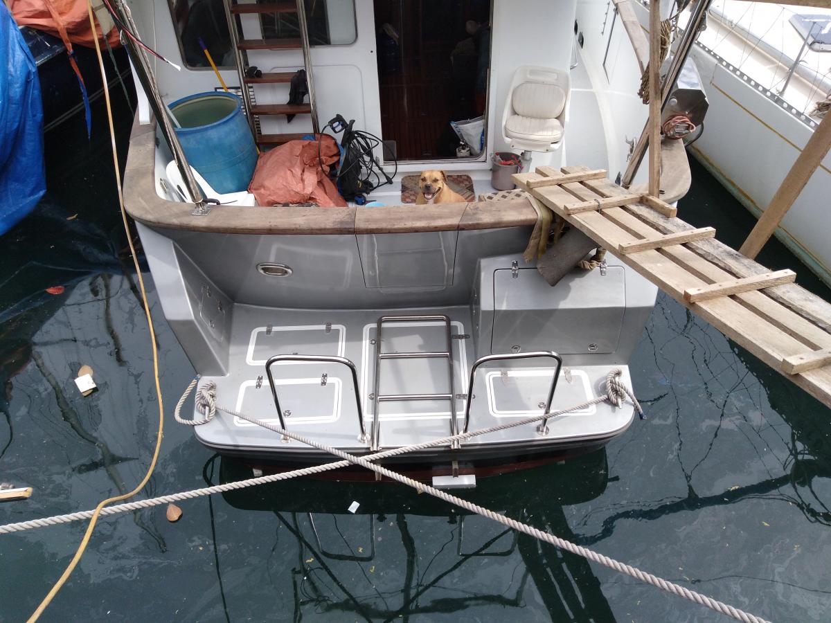 The platform seen from shore