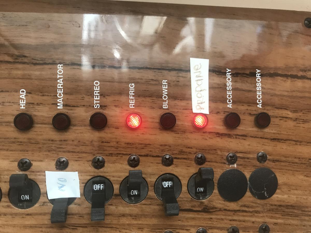 The propane system is powered from one of the Accessory circuits at the DC panel.