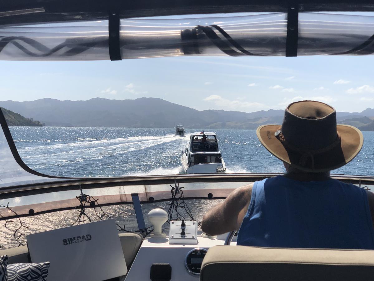 Three of us on our way to Coromandel Township for lunch