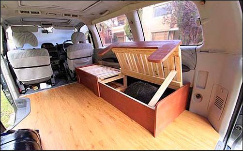 van storage bed