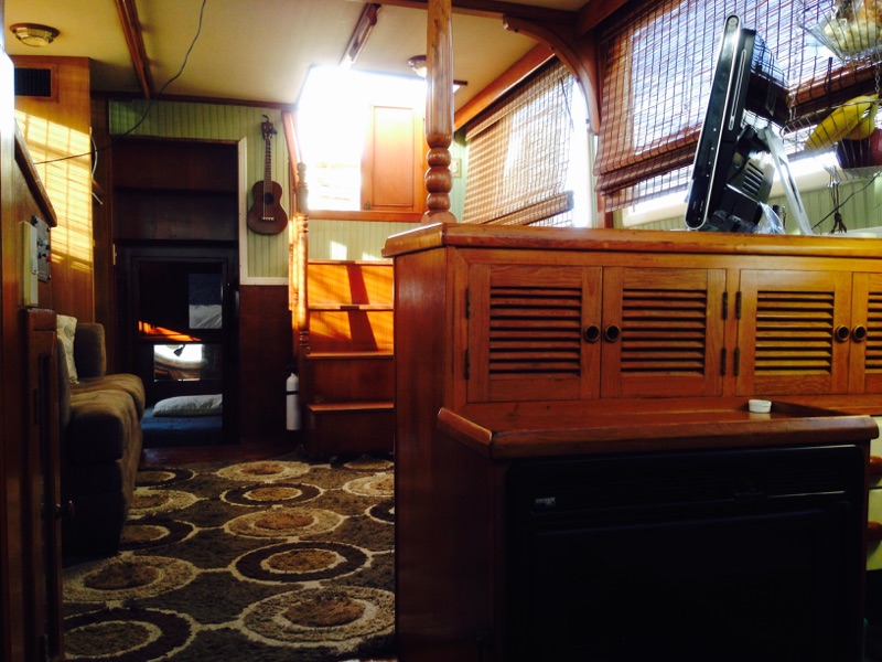 View looking aft from the galley down